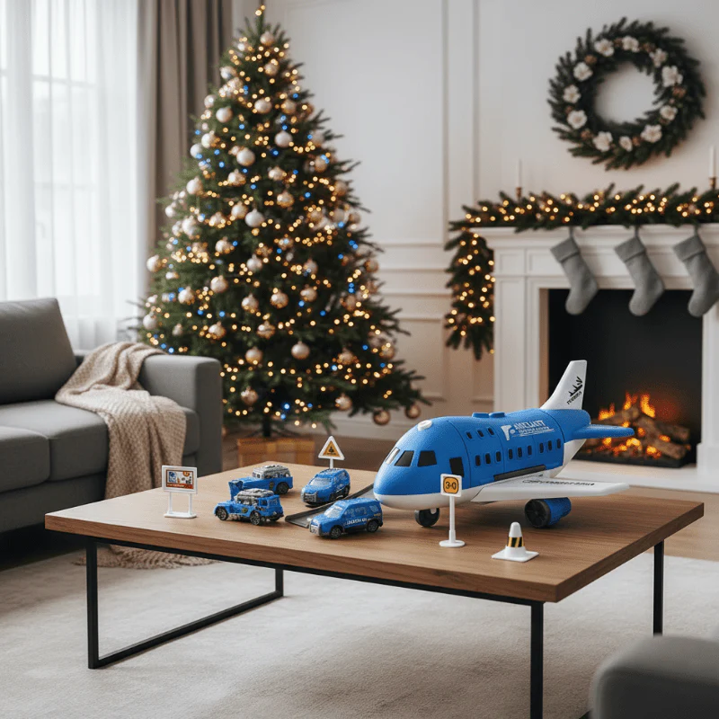 AEROTOWN – Inertial Airplane & Vehicle Playset with Helicopter and Road Signs for Children - Image 3