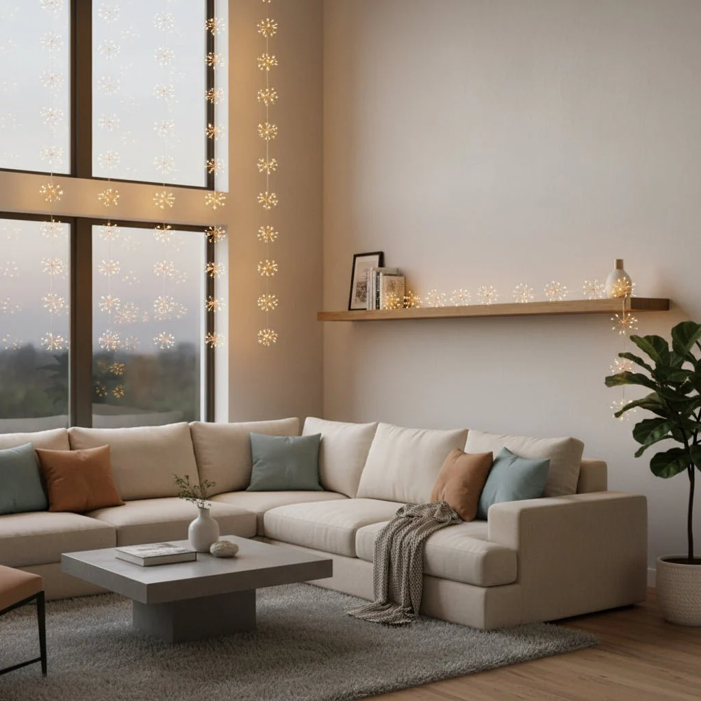 AMBIORA – Copper-Colored Starburst Light Chain for Warm Indoor Decoration - Image 2