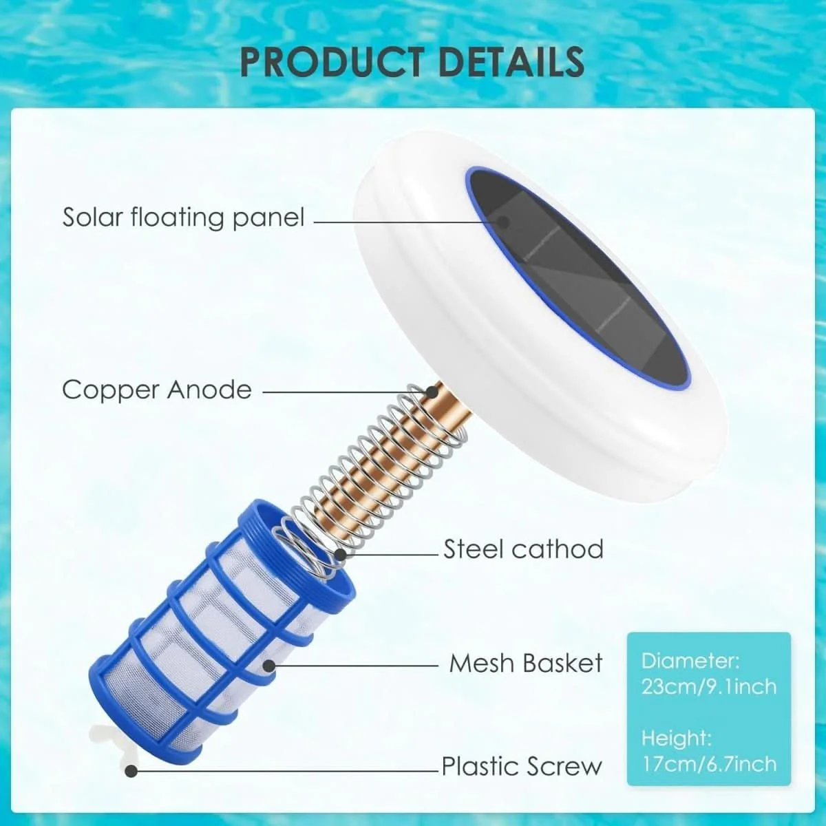 AQUAION – Solar Pool Ionizer with LED Light - Image 7