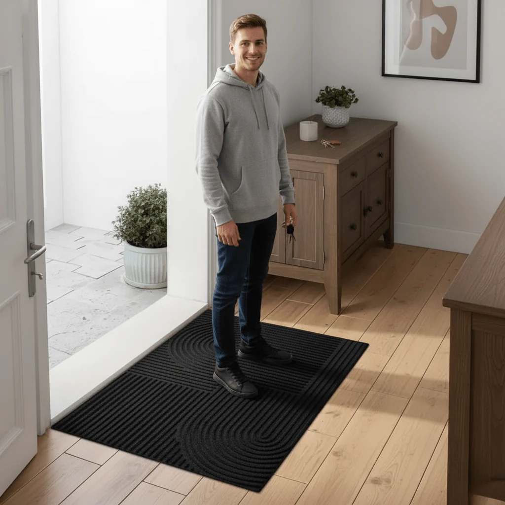 AQUARAY – Absorbent, washable mat with flowing line pattern - Image 2