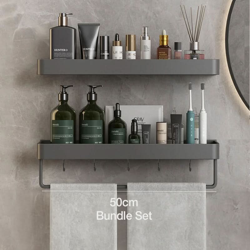 AquaShelf - Elegant wall shelf for the bathroom with towel rail & drill-free installation - Image 11