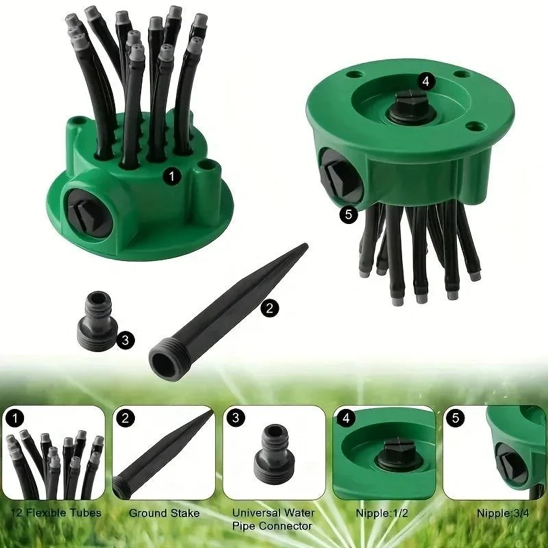 AQUASPREAD – Automatic Multi-Head 360-Degree Sprinkler for Large Garden Areas - Image 7