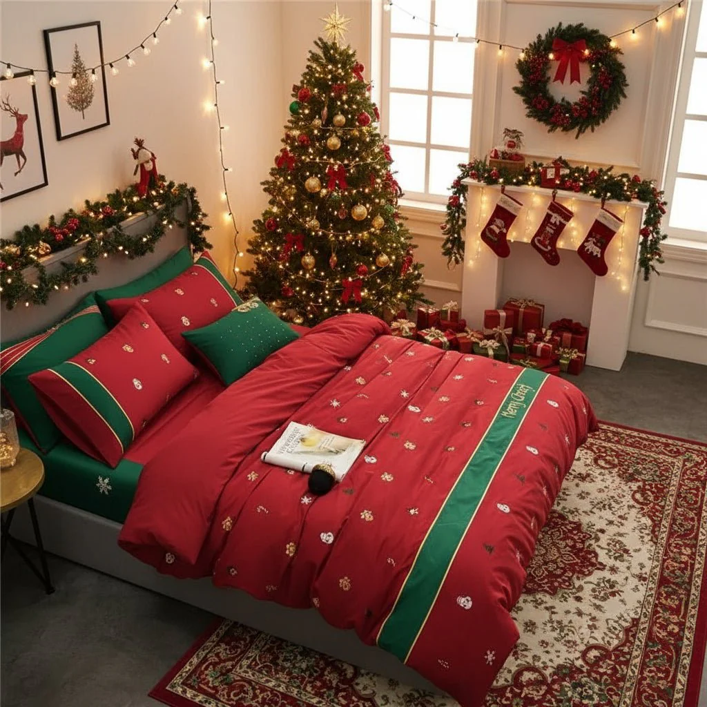 ARCTICTHREAD – Christmas bedding set made from 100% Egyptian cotton with cool percale weave - Image 5