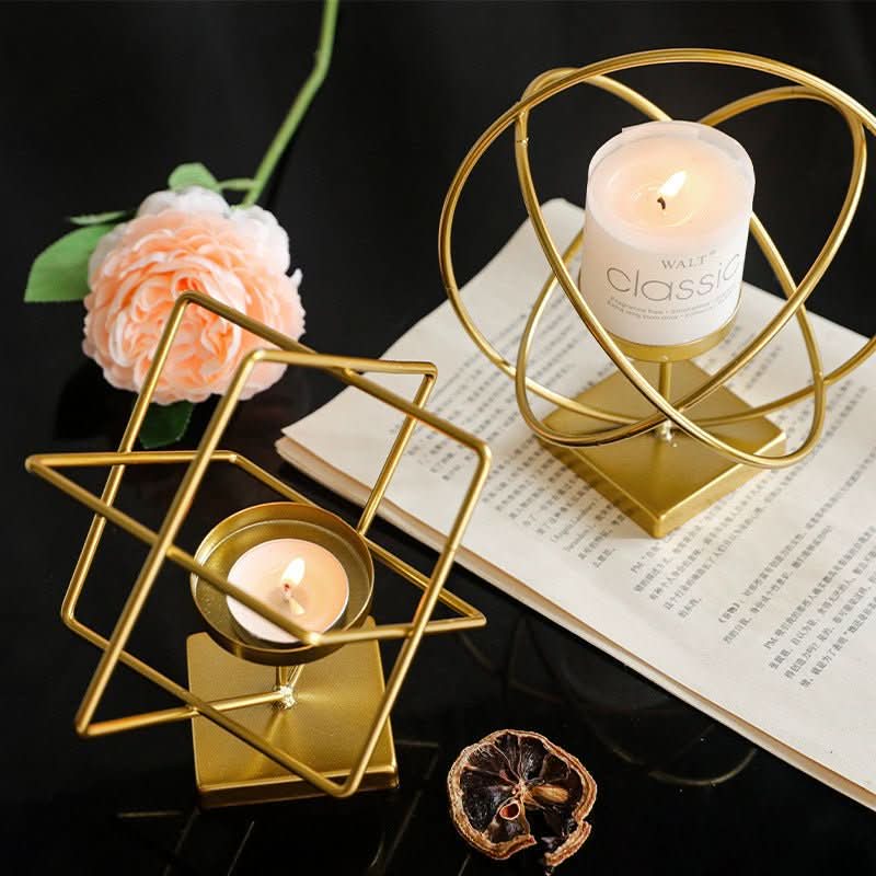 Aurelios Golden Candle Holder | Elegant Metal Candle Stand for Living and Dining Table Decoration - Image 6