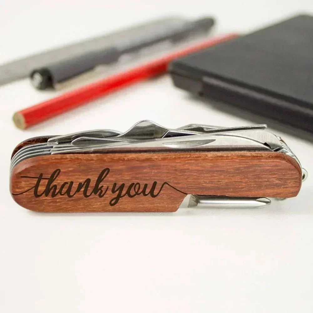 BARRELON – Personalized wooden waiter corkscrew with engraving, rosewood handle & integrated knife - Image 6