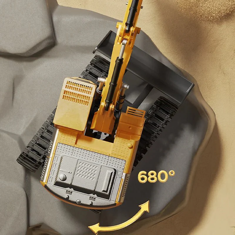 BAUPOWER – Remote-controlled excavator made of metal alloy with light and sound effects - Image 4