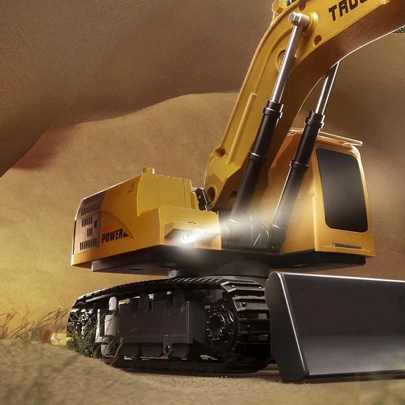 BAUPOWER – Remote-controlled excavator made of metal alloy with light and sound effects - Image 5
