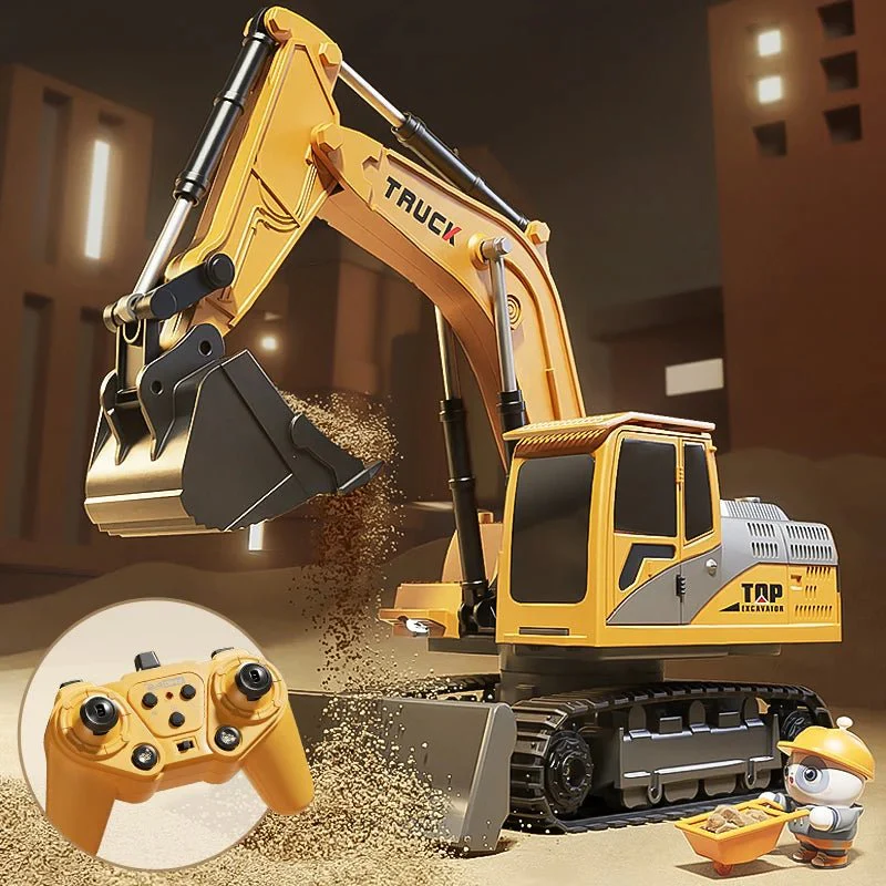 BAUPOWER – Remote-controlled excavator made of metal alloy with light and sound effects - Image 8