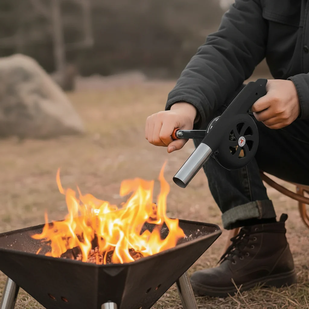BBQWind Fan - Portable hand crank barbecue fan for easy outdoor firing up - Image 6