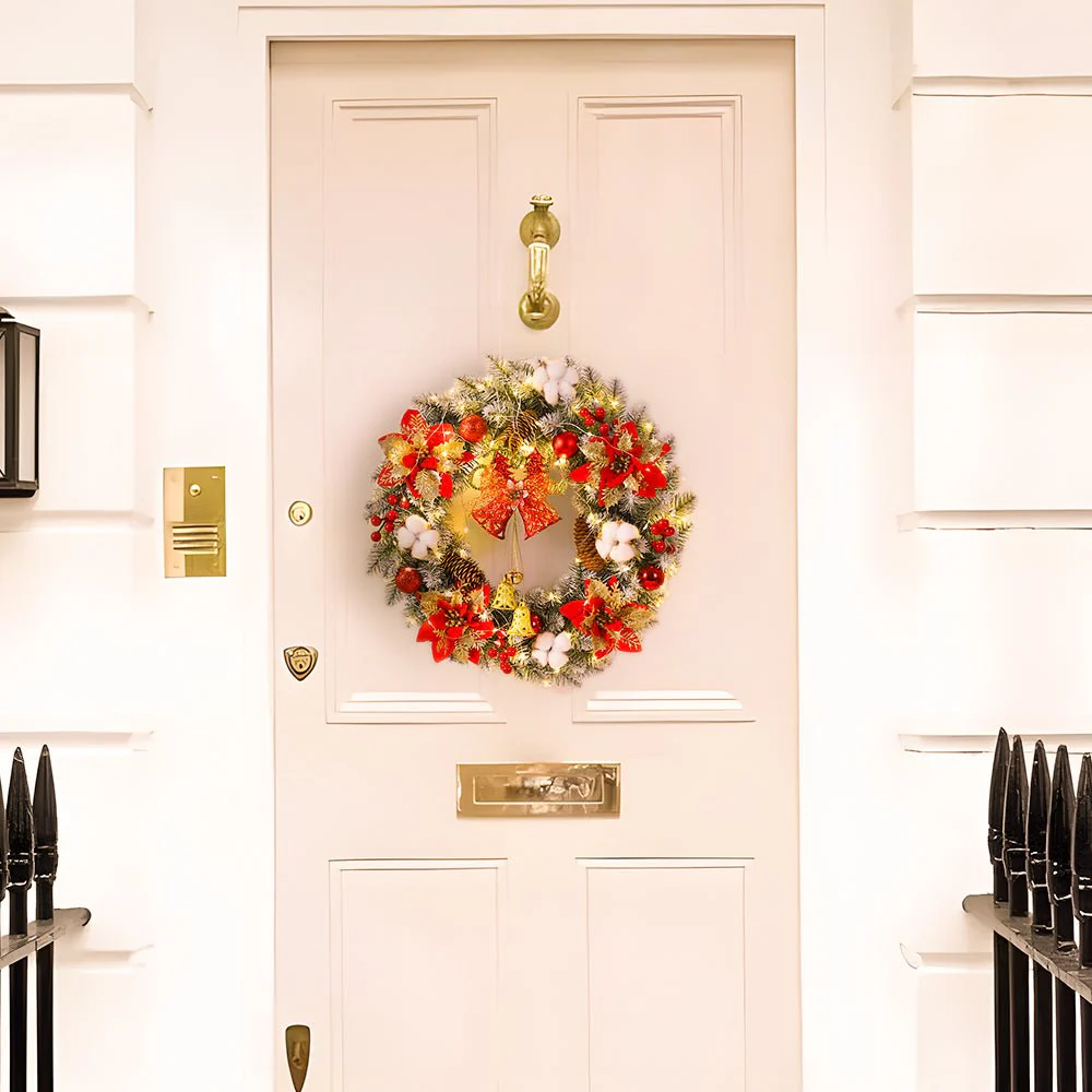 BELLORA – Classic LED Christmas Wreath with Bells and Golden Shine - Image 5