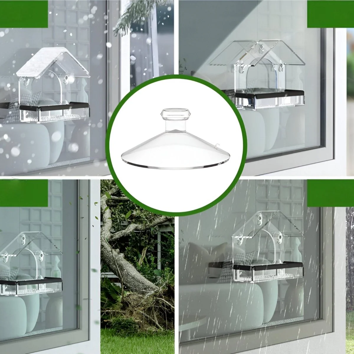 BIRDVISTA – Acrylic Window Bird Feeder with Strong Suction Cups for Close Observation - Image 3