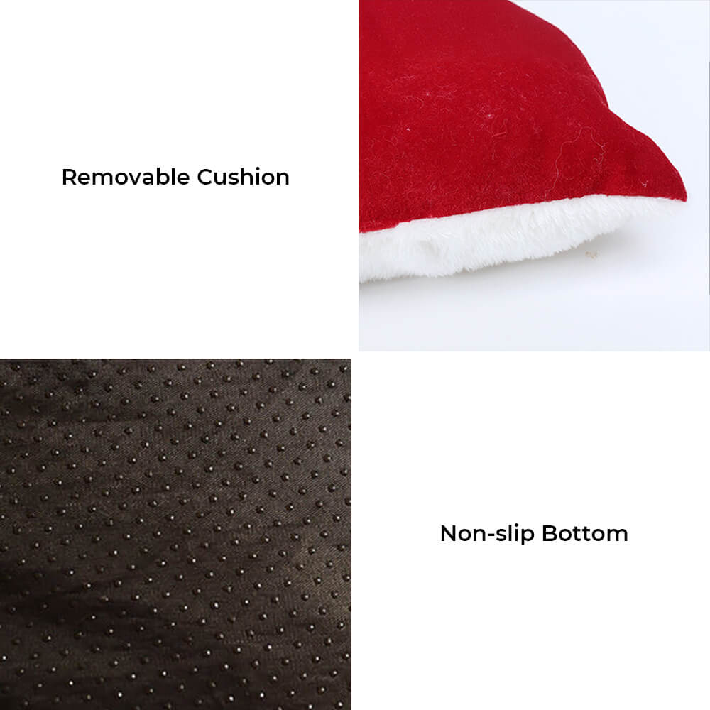 BLITZENNAP – Semi-closed dog and cat bed with Christmas motif and non-slip bottom - Image 5