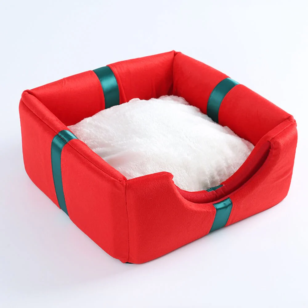 BLITZENNAP – Semi-closed dog and cat bed with Christmas motif and non-slip bottom - Image 7