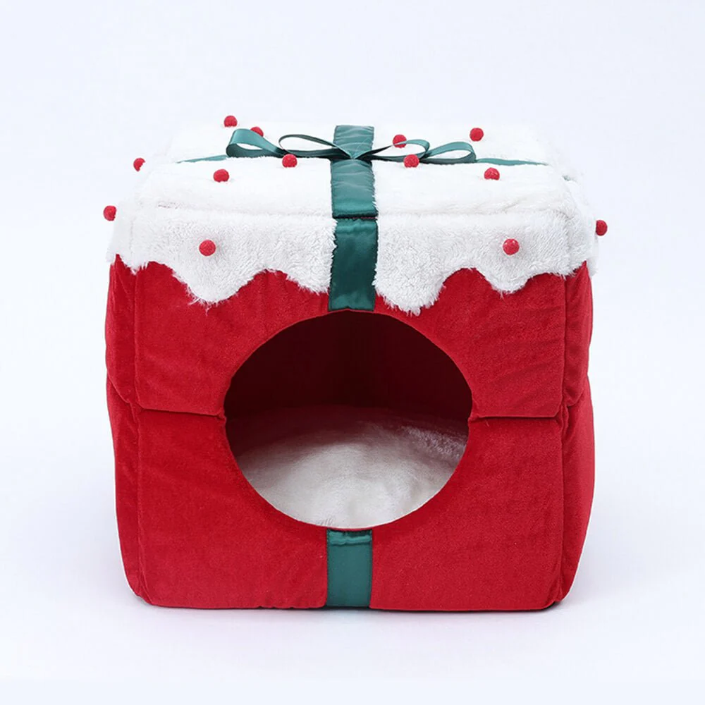 BLITZENNAP – Semi-closed dog and cat bed with Christmas motif and non-slip bottom - Image 9