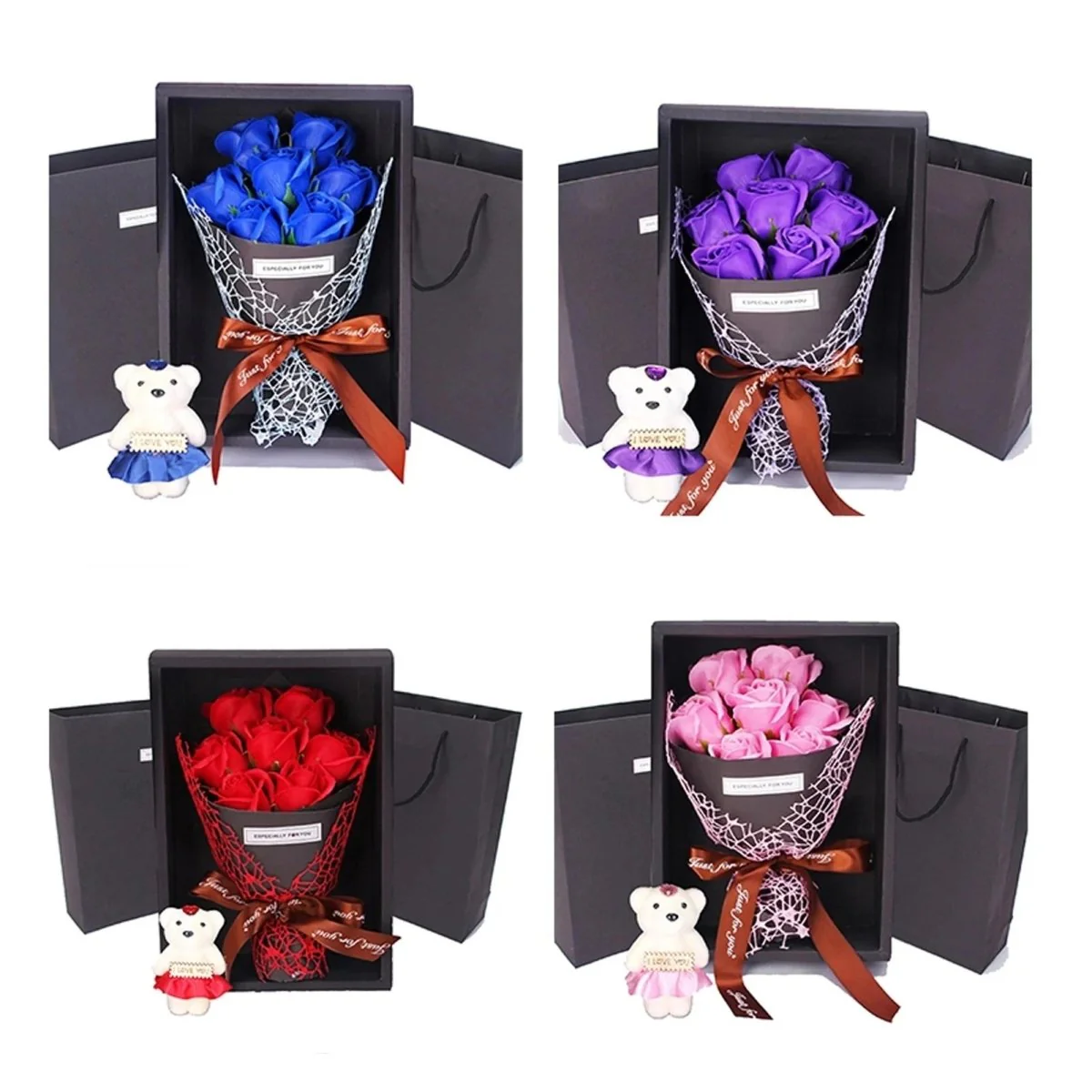 BLOOMSTYLE – Artificial Rose Bouquet with 7 Heads for Modern Home Decoration - Image 3