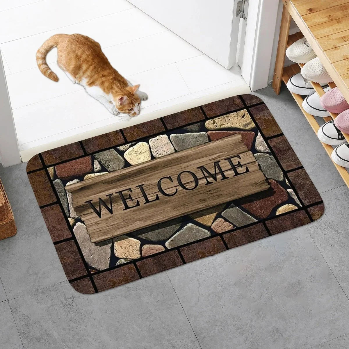 BLÜTENMAT – Anti-slip floor mat with flower and letter pattern - Image 4
