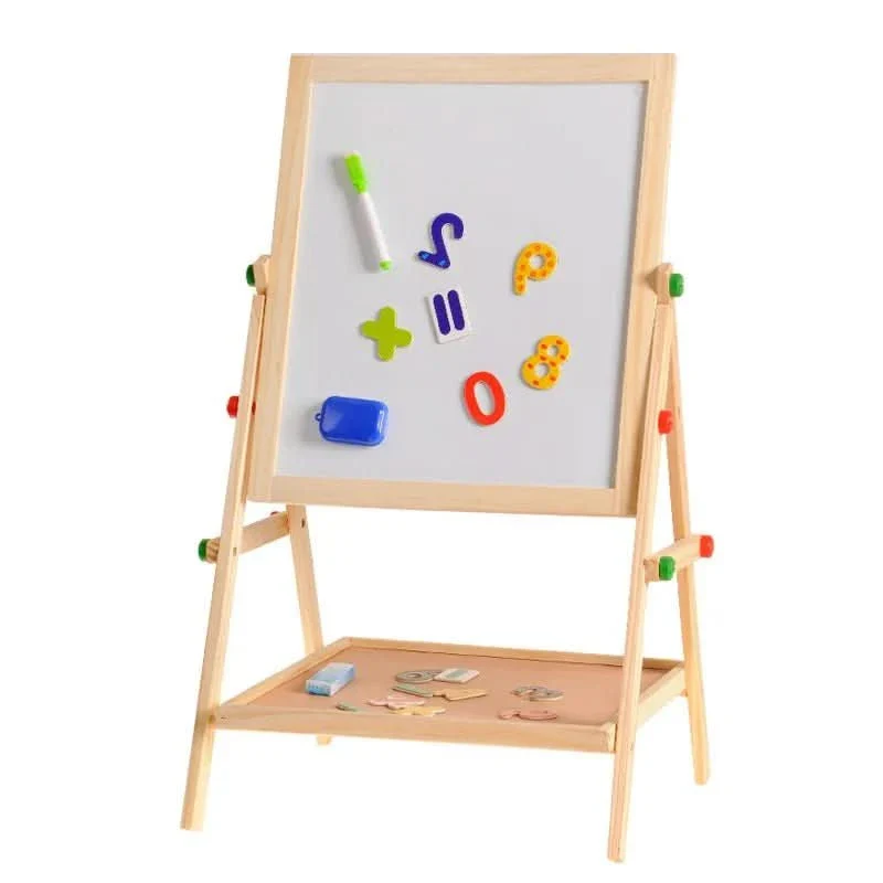 BoardPro - Magnetic whiteboard & chalkboard for children with adjustable wooden frame - Image 4