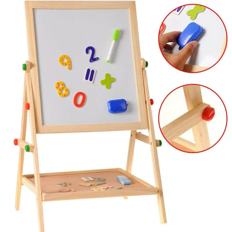 BoardPro - Magnetic whiteboard & chalkboard for children with adjustable wooden frame - Image 6