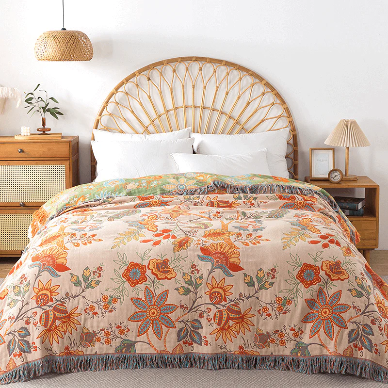 BohoWeave – Cotton Reversible Blanket with Jacquard Pattern - Image 3