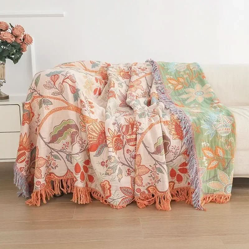 BohoWeave – Cotton Reversible Blanket with Jacquard Pattern - Image 4