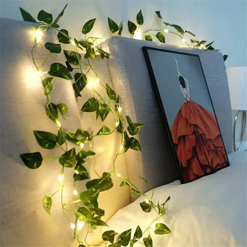BOTALUX – Elegant green LED leaf-shaped string lights (battery operated) - Image 11