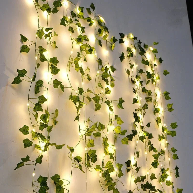 BOTALUX – Elegant green LED leaf-shaped string lights (battery operated) - Image 12