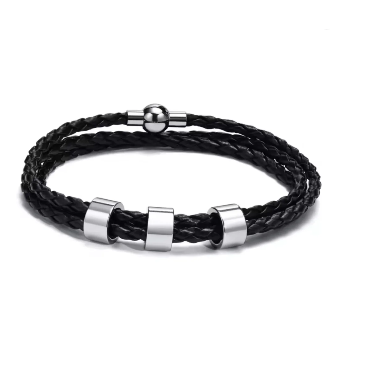 BRANIVO – Men's braided bracelet with personalized name beads - Image 11