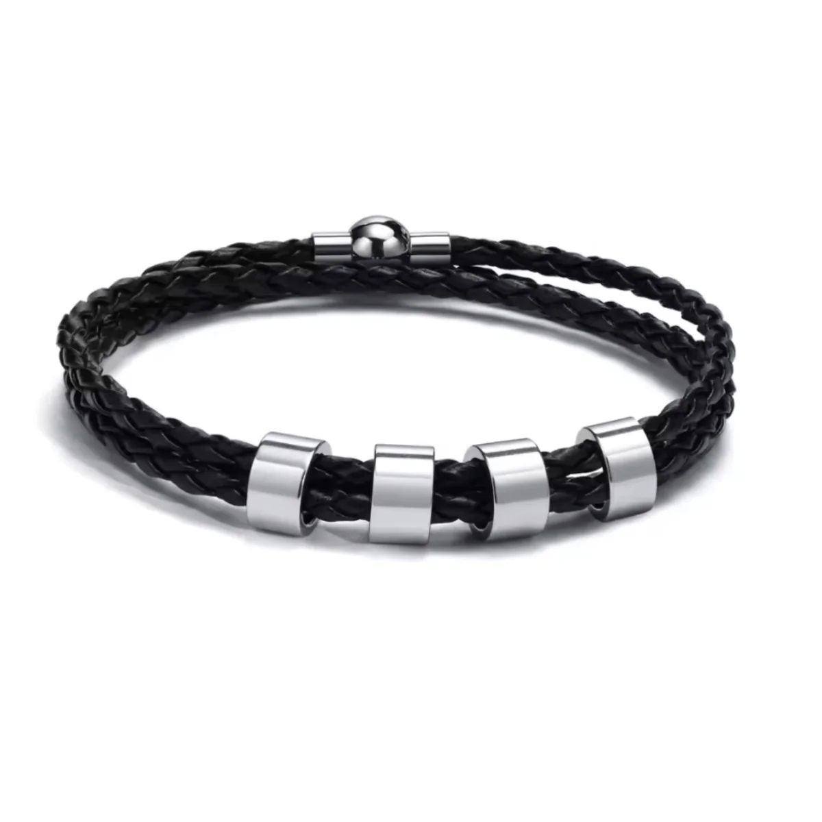 BRANIVO – Men's braided bracelet with personalized name beads - Image 12