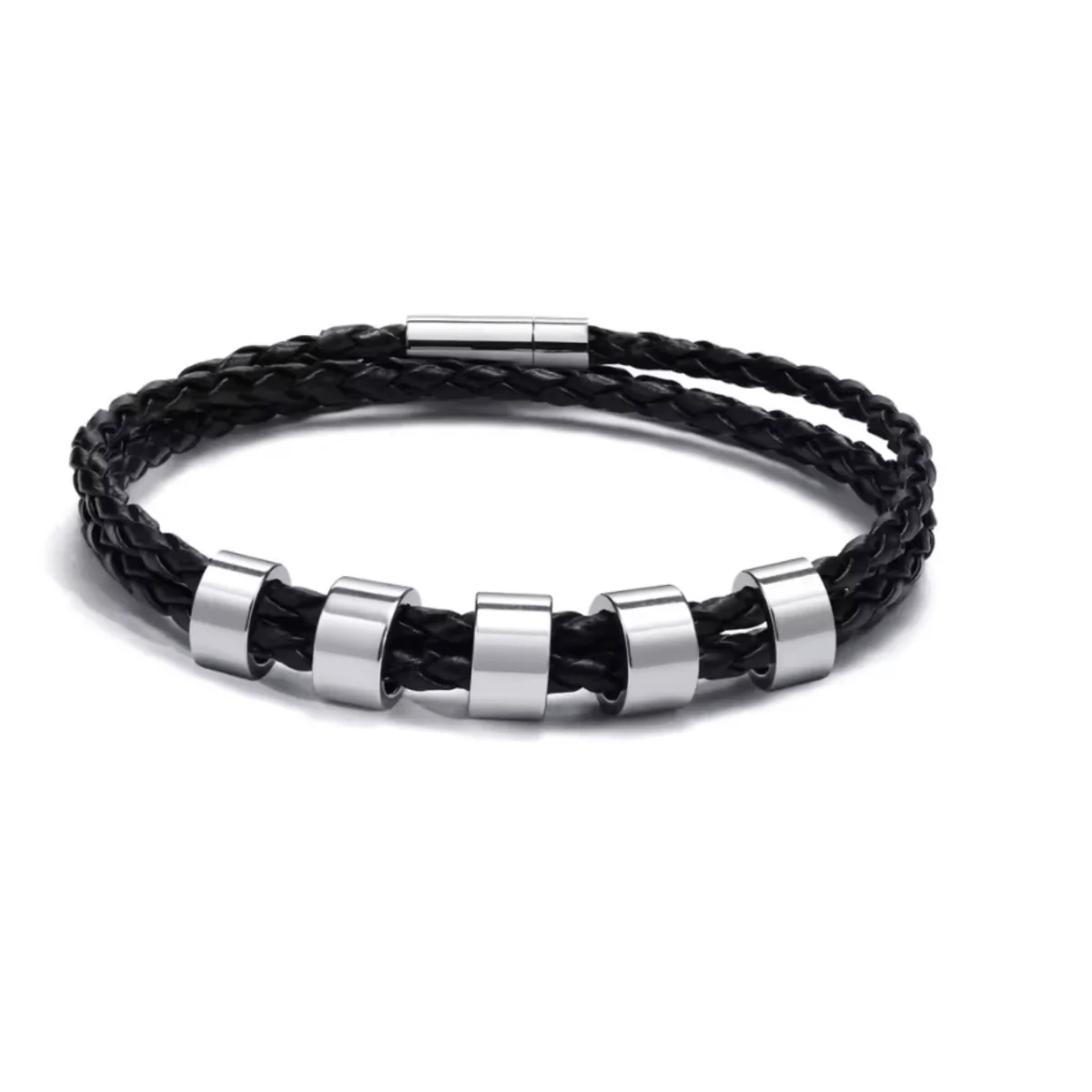 BRANIVO – Men's braided bracelet with personalized name beads - Image 13