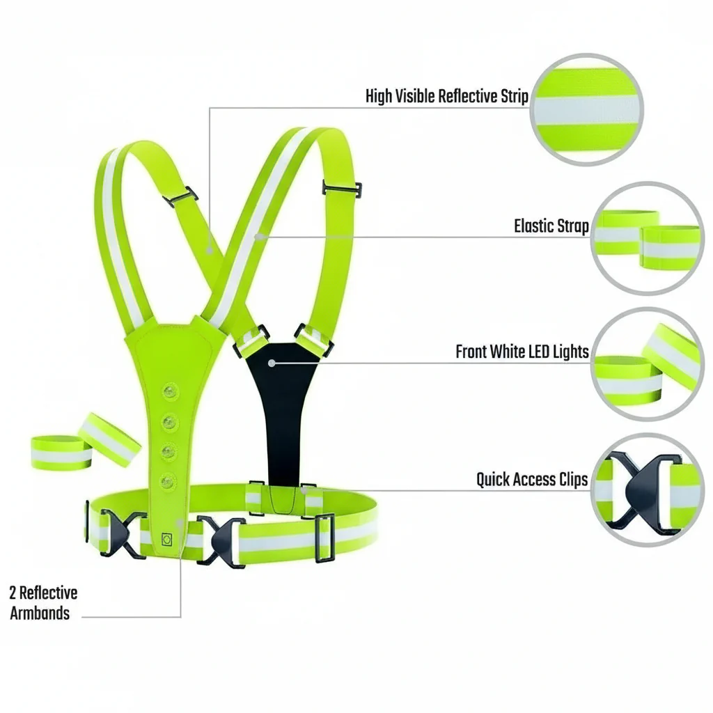 BRIGHTPATH – LED Reflector Running Vest with Adjustable Fit & Safety Lights - Image 6