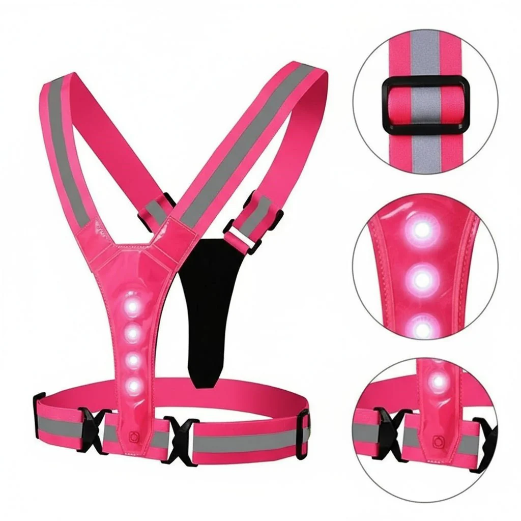 BRIGHTPATH – LED Reflector Running Vest with Adjustable Fit & Safety Lights - Image 8