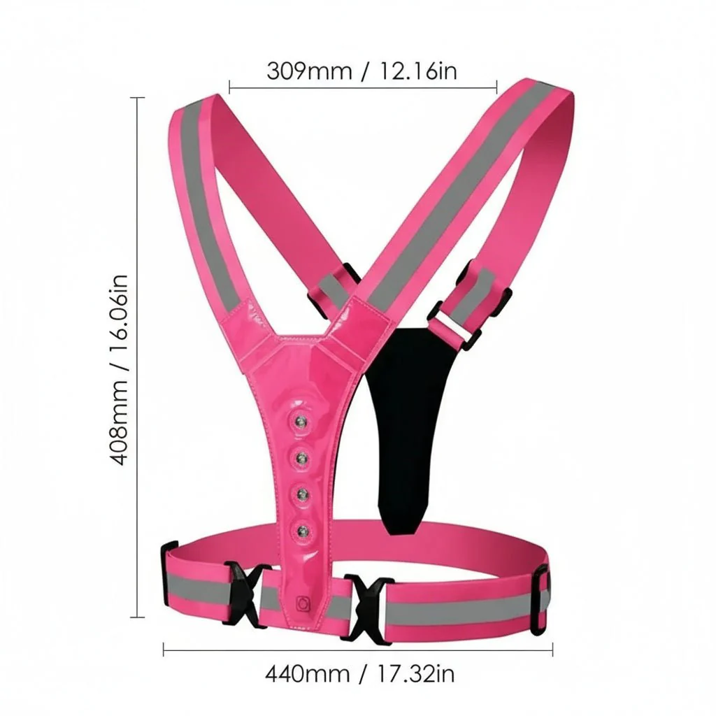 BRIGHTPATH – LED Reflector Running Vest with Adjustable Fit & Safety Lights - Image 9