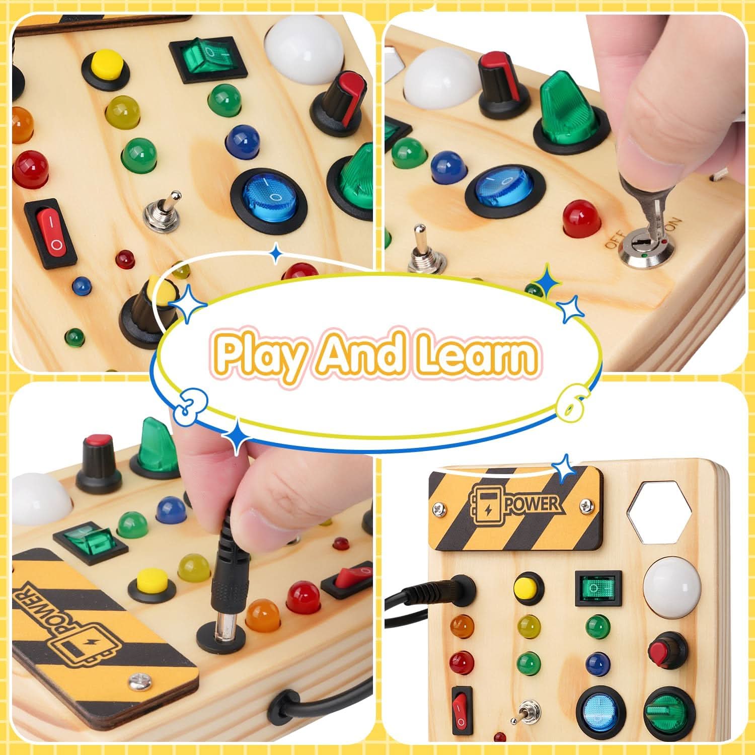 BrightStart Montessori Board - Educational toy with LEDs & switches for toddlers - Image 4