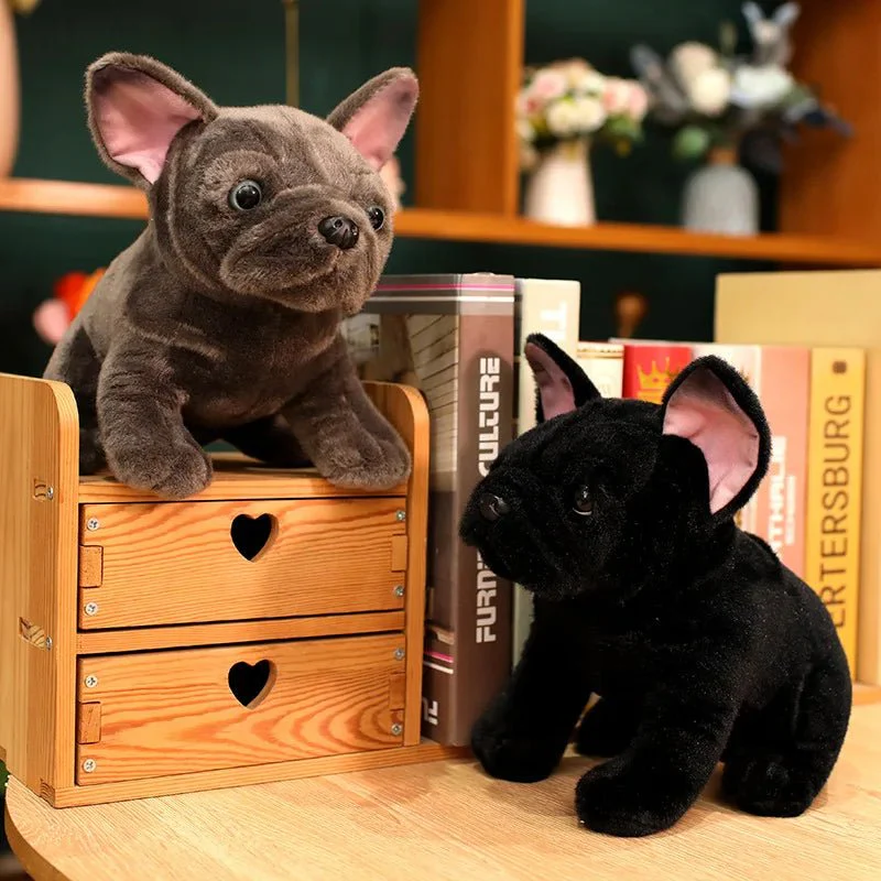 BULLDOFY – Realistic Bulldog Plush Toy (28 cm) in Black & Gray for Children and Animal Lovers - Image 4