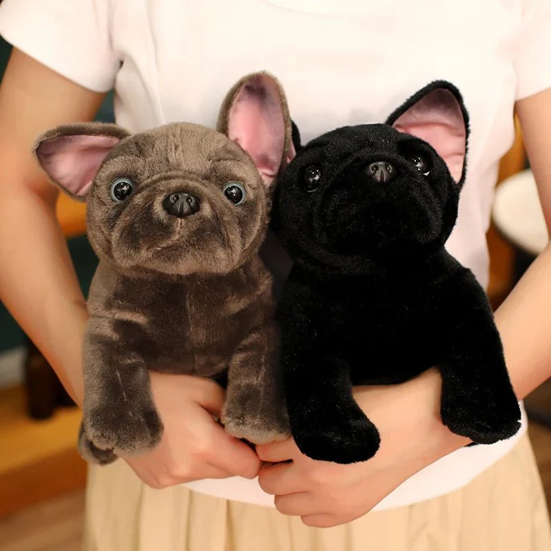 BULLDOFY – Realistic Bulldog Plush Toy (28 cm) in Black & Gray for Children and Animal Lovers - Image 5