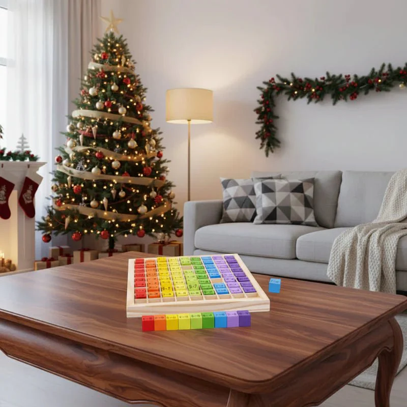 CALCUBLOX – Montessori wooden toy with colorful 99 multiplication board - Image 2