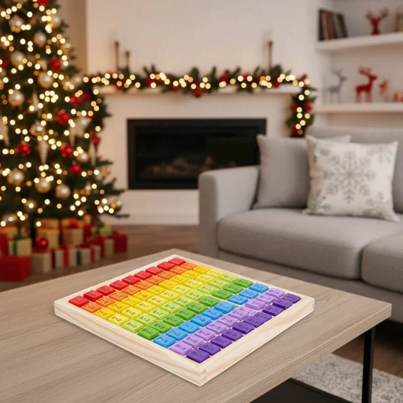 CALCUBLOX – Montessori wooden toy with colorful 99 multiplication board - Image 3