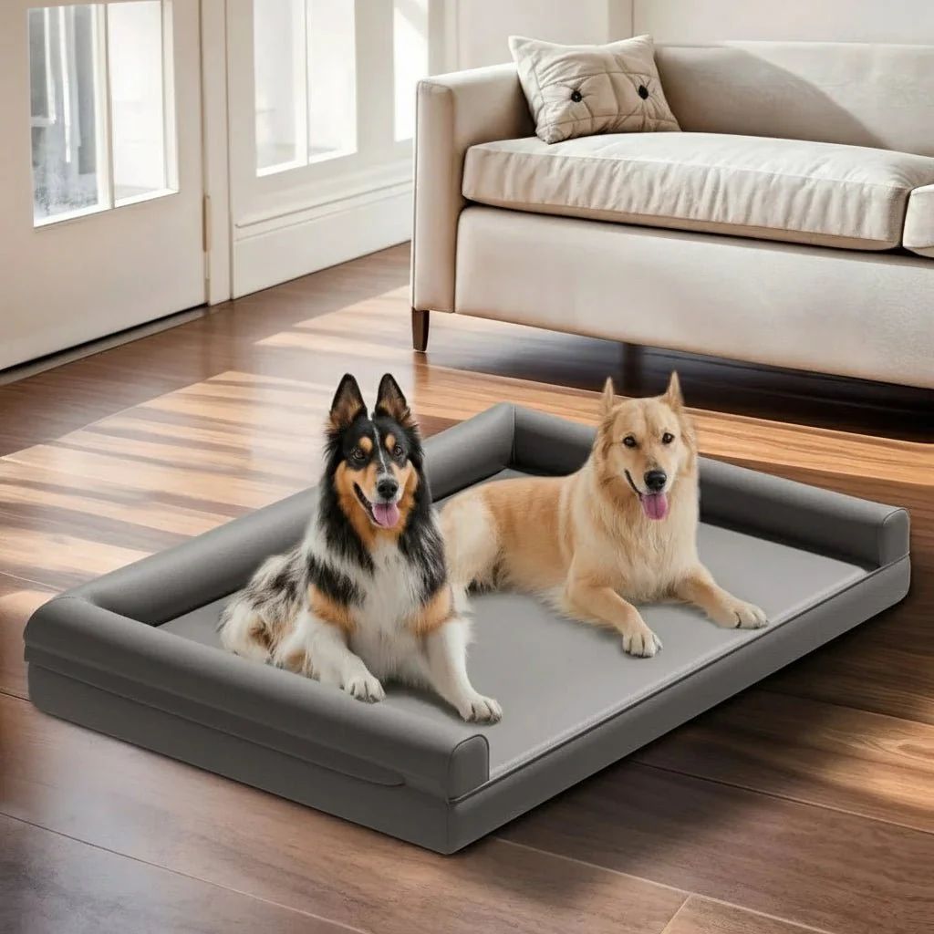 CALMDEN – Orthopedic dog sofa made of microfiber leather with waterproof bolster design - Image 4