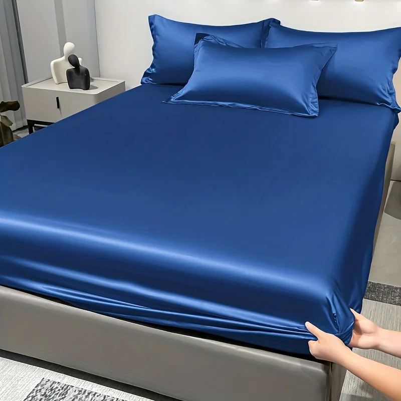 CALMERA GENTLUX – Soft Ice Silk Satin Fitted Sheet for Luxurious Comfort - Image 2