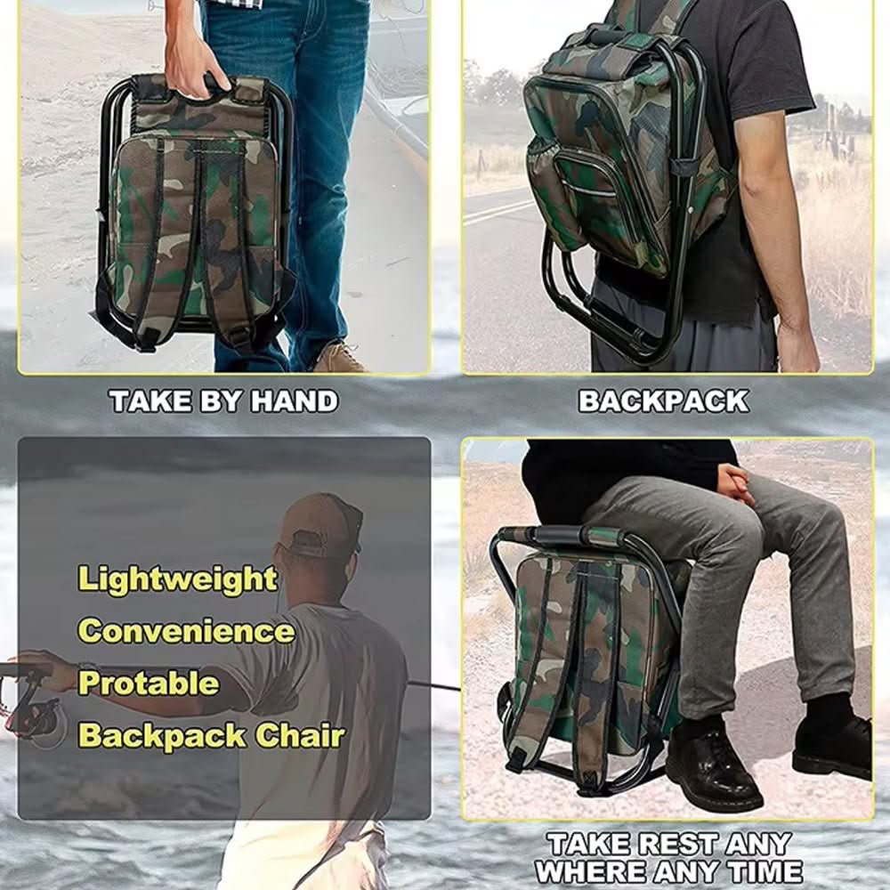 CAMOCHAIR PACK - 3-in-1 camouflage rucksack with folding chair & cooler compartment - Image 8