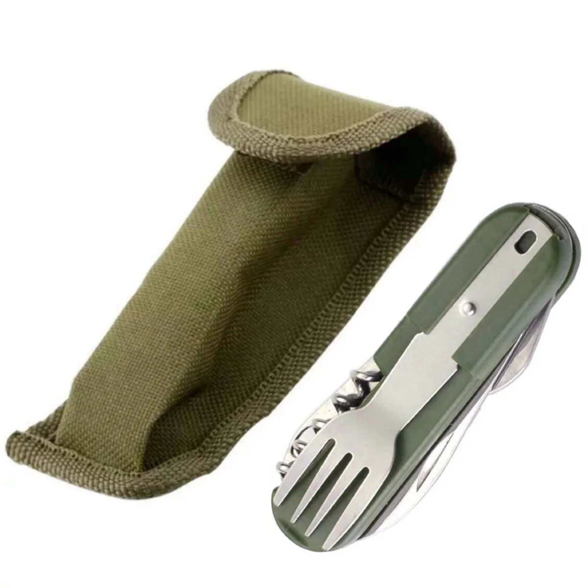CAMPDINE – 7-in-1 Stainless Steel Camping Cutlery Set, Foldable and Space-Saving - Image 6