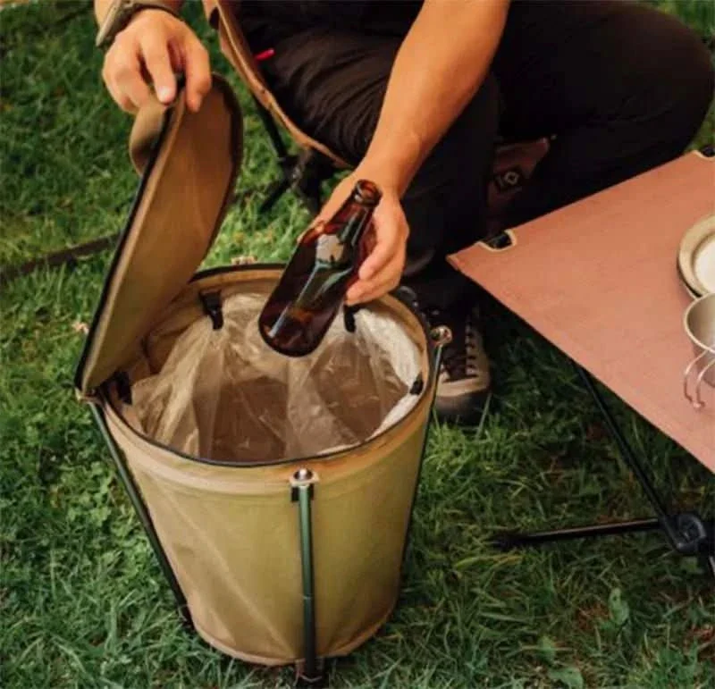 CAMPTRASH BIN - Foldable camping bin made of Oxford fabric with 20 litre capacity & PVC lining - Image 9