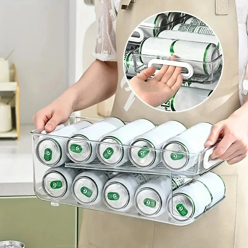 CANSWIFT โ 2-tier beverage can dispenser for tidy refrigerators - Image 2