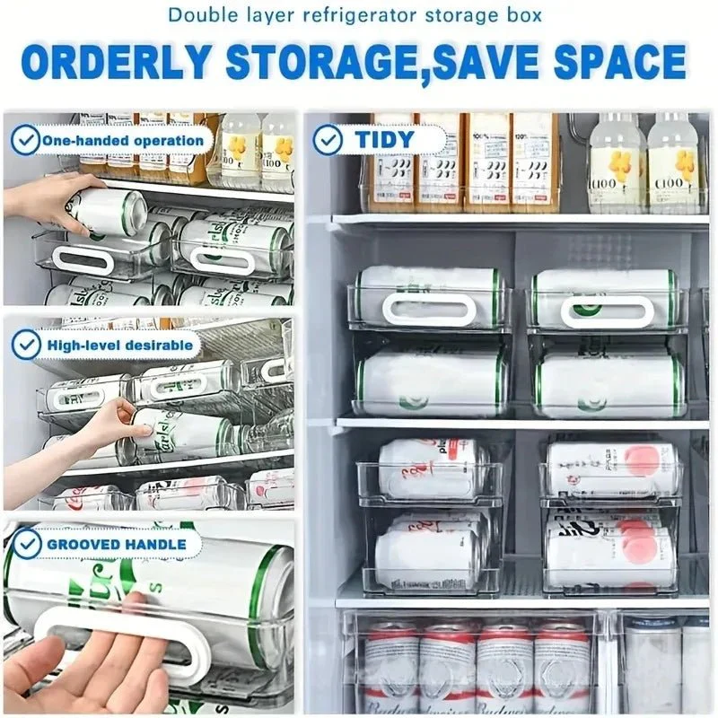 CANSWIFT โ 2-tier beverage can dispenser for tidy refrigerators - Image 3
