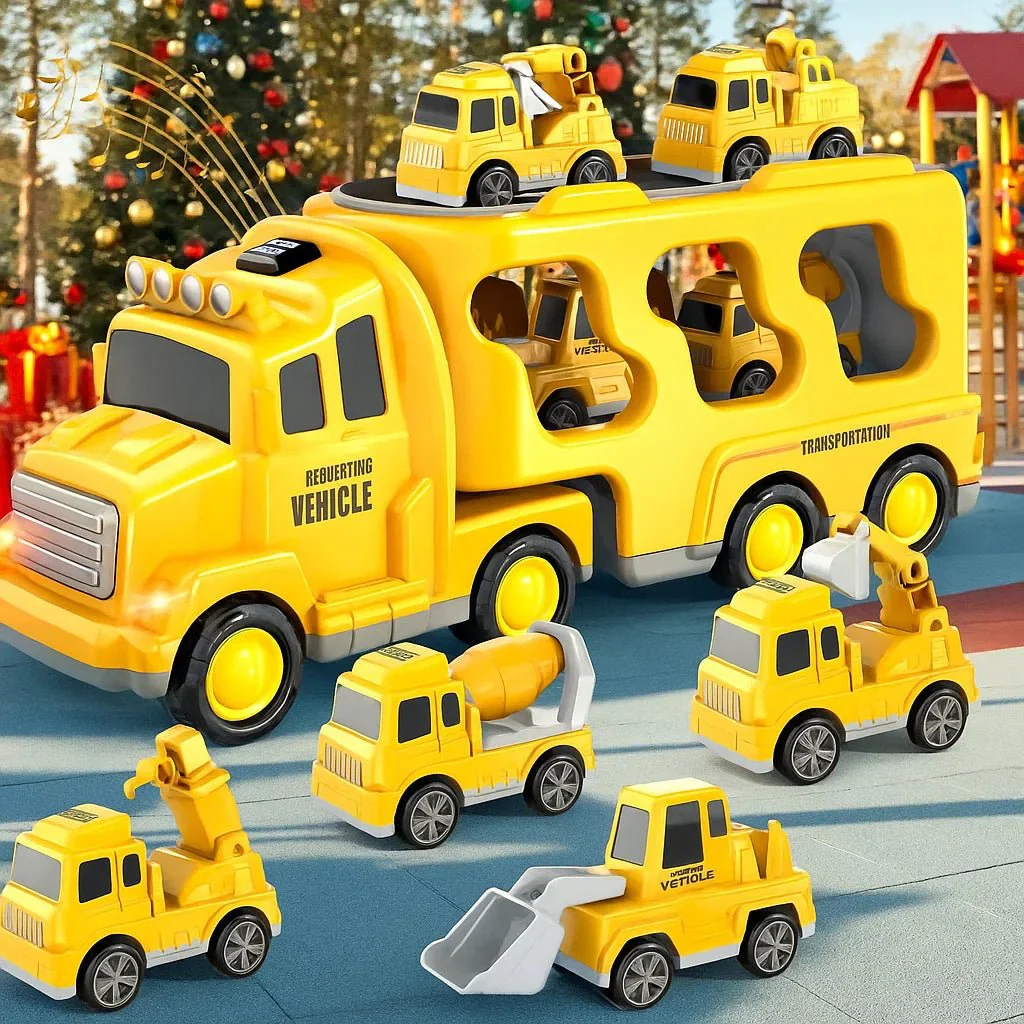 CARGOWIZ – Interactive Van with Light & Sound Effects and Toy Fire Truck & Construction Vehicles - Image 3