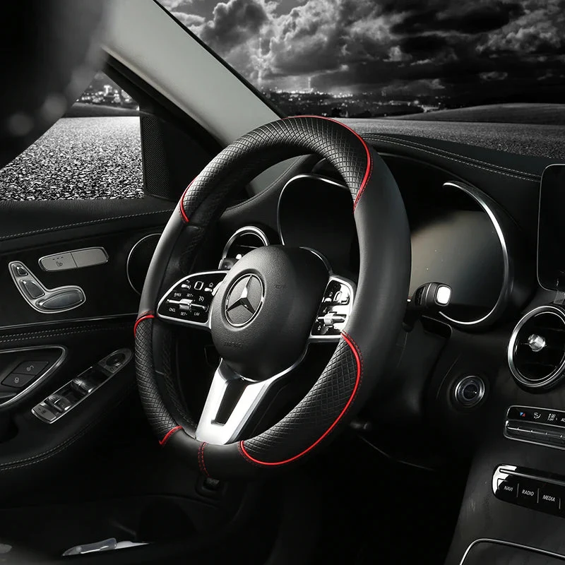 CARLUX – Premium steering wheel cover made of artificial leather with diamond pattern - Image 3
