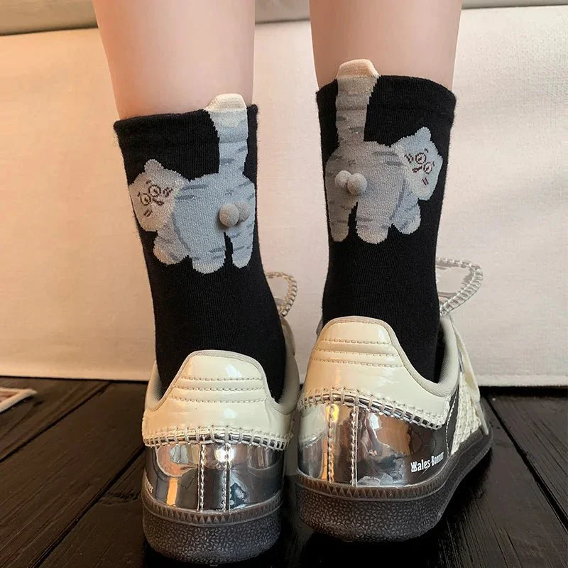 CATSTEP – Cozy cat-themed mid-tube socks, soft, breathable, unisex for all-day comfort - Image 5