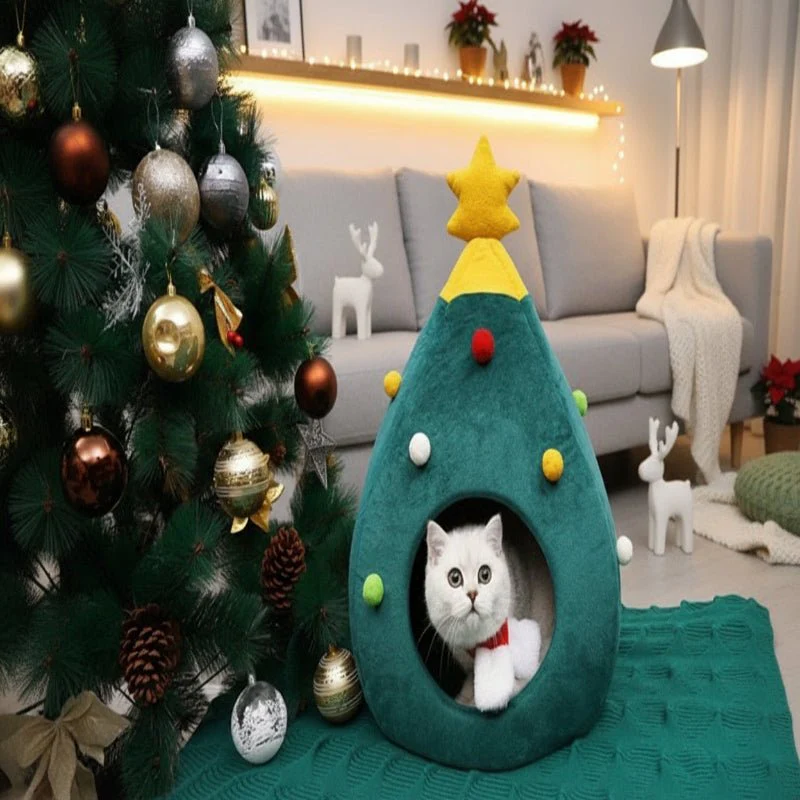 CATYPINE – Christmas Tree Cat Bed for a Cozy Winter Experience - Image 4