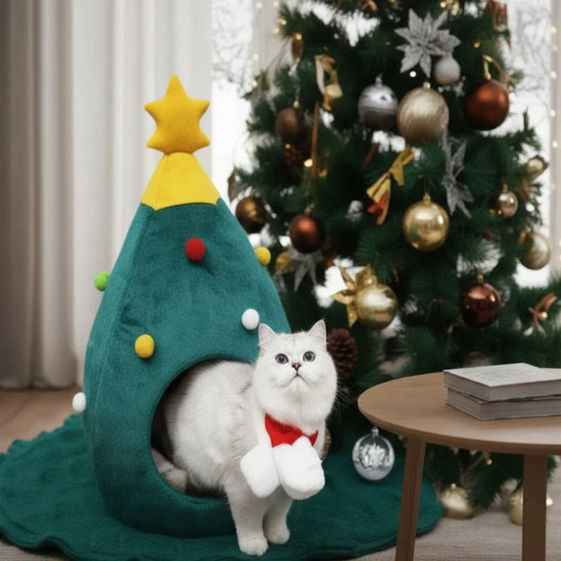 CATYPINE – Christmas Tree Cat Bed for a Cozy Winter Experience - Image 5