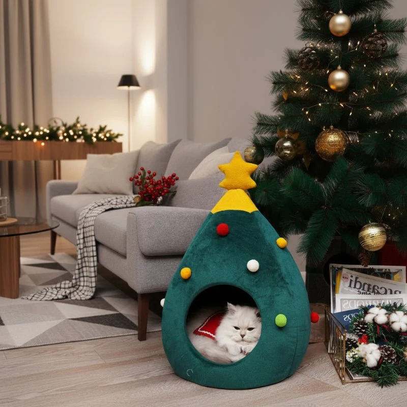 CATYPINE – Christmas Tree Cat Bed for a Cozy Winter Experience - Image 9